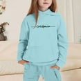 thumbnail image 2 of XUELUO Toddler Girls Outfits Sets California Letters Print Hoodies With Sweatpants Casual Childrens Girls 2 Pieces Athletic Sets, 2 of 4