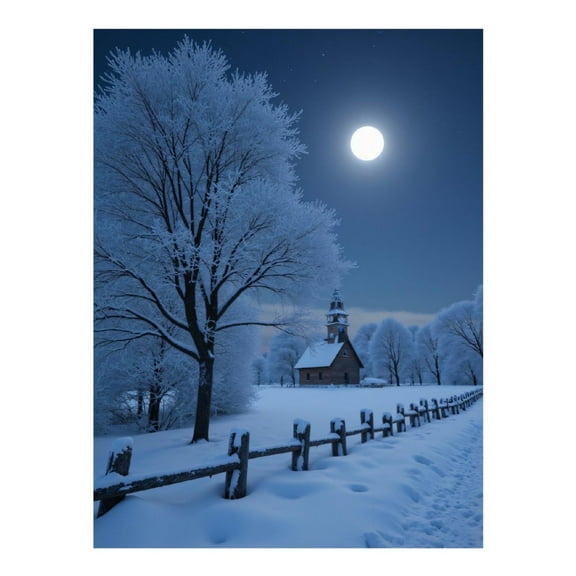 Diamond Art Kits for Adults - 5d Winter Night Snowy Church Scene Diamond Painting for Adults, Diamond Art for Adults Beginners, Diamond Painting Kits for Adults for Home Wall Decor