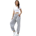 thumbnail image 6 of 2026 Petite Sweatpants for Women Baggy Drawsting High Waisted Wide Leg Sweat Pants Casual Workout Joggers with Pockets Light Gray M, 6 of 6