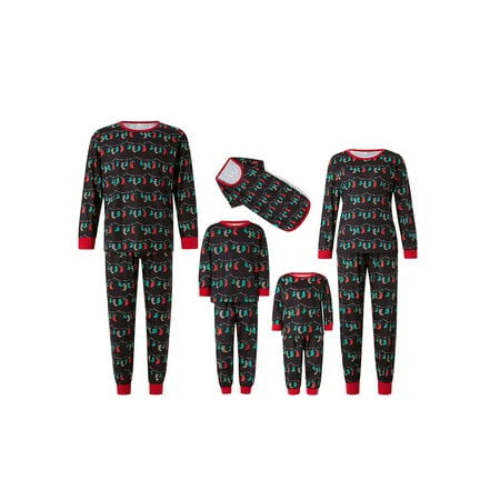 

Christmas Pajamas Sets Holidays Family Matching Sleepwear Christmas Stockings Print Tops Pants Outfit Loungewear Xmas Clothes for Adult