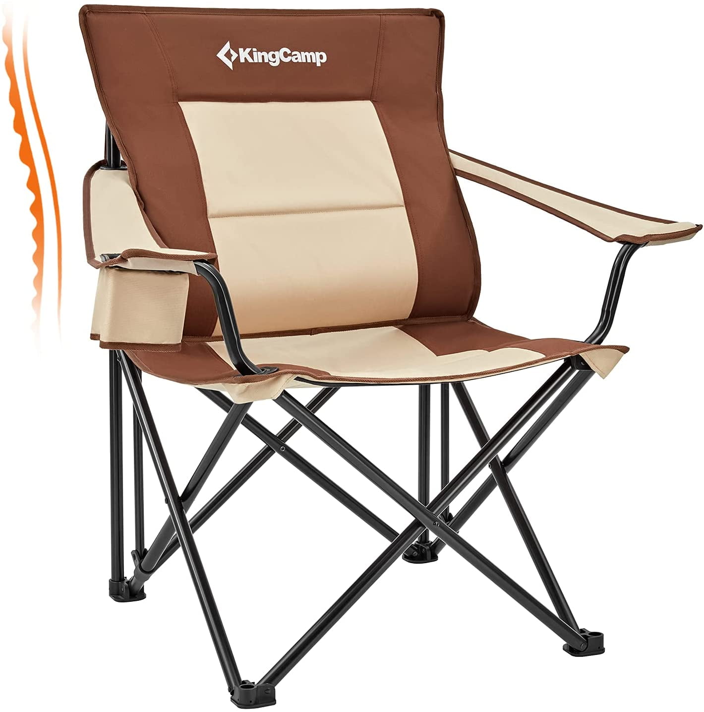 kingcamp folding quad chair with lumbar support and armrests