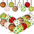 thumbnail image 1 of Adornos de bolas de Navidad Zeyune, 5 cm, rojo y verde, 16 unidades, 1 of 6