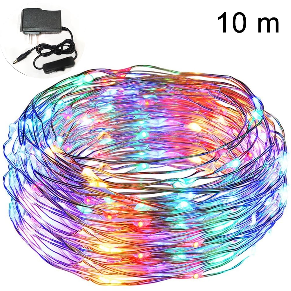 Switch button plug-in 10m LED String Lights Copper Wire Decorative ...
