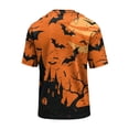 thumbnail image 5 of DORKASM Men's Halloween Costumes Crew Neck Spooky Fashion Pullover Short Sleeve Ghost Graphic Funny Print Vacation T-Shirt Skeleton Fall Winter Basic Tops Orange 2XL, 5 of 6