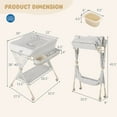 thumbnail image 3 of Costway Portable Baby Diaper Changing Table with Storage Water Basin 3-Level Adjustable Height Gray, 3 of 11