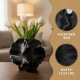 thumbnail image 2 of Unique Bargains Modern Round Ceramic Aesthetic Ribbed Sphere Vase Black 6.7" x 6.7" x 6.7", 2 of 5