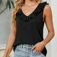 thumbnail image 5 of Njoeus Women's Summer Sleeveless Tank Tops Casual Loose Ruffle V-Neck Tank Shirts Camisole Tops Comfy Tee S-XXL, 5 of 7