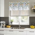 thumbnail image 5 of 2 Pack Valances for Windows, Floral Eucalyptus Leaves Window Valances for Living Room/Bedroom/Bathroom, Daisy Summer Botanical Watercolor Light Filtering Kitchen Curtain Valance 60"W x18" L, 5 of 9