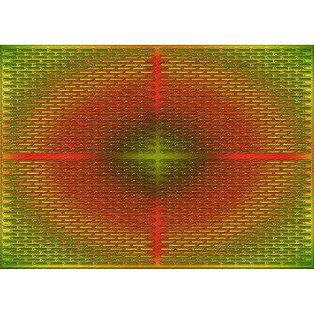 Ahgly Company Tapis d'Intérieur Lavables en Machine, Rectangle de Transition Tomate Rouge, 8' x 10'