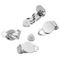 thumbnail image 4 of 50pcs Round Flat Back Tray Earring Clips Non Pierced Earring Components and 50pcs Soft Cushion for DIY Earrings Jewelry Making,Silver, 4 of 5