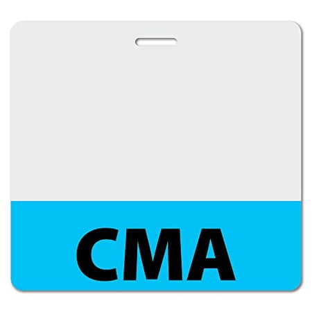 CMA Heavy Duty Horizontal White (1 pack) - Spill & Tear Proof Cards - 2 Sided USA Printed Quick Role Identifier ID Tag Backer by BadgeZoo