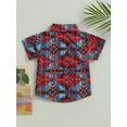 thumbnail image 4 of WIFORNT Toddler Baby Summer Tops, Short Sleeve Lapel Collar Geometric Print Button Down Shirts, 4 of 9