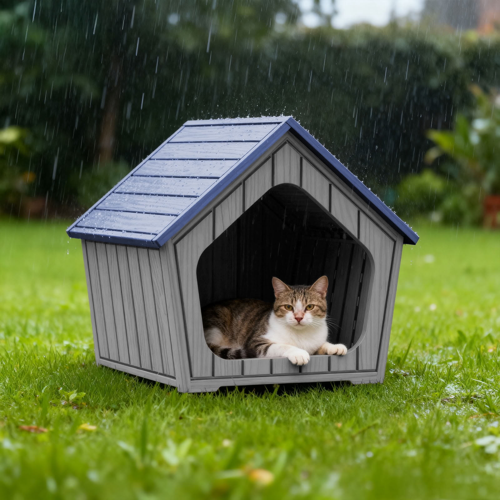 MAYEERTY Small Cute Cat Dog House, Tool-Free Installation Durable Pet House for Outdoor/Indoor