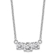 thumbnail image 1 of 925 Sterling Silver Cubic Zirconia Cz 3 Stone 1 Inch Chain Necklace Pendant Charm, 1 of 5