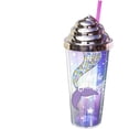 thumbnail image 1 of Mermaid Gobelets en Plastique Réutilisables à Double Paroi 14 oz avec Couvercles Crème et Paille, Mermaid-Rose, 1 of 6