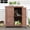 Brown, variant on Easy4Home Wooden Outdoor Storage Cabinet with Metal Top Potting Bench Table Garden Workstation, Dark Brown