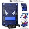 thumbnail image 2 of ELEHOLD Kids Case for iPad 9th/8th/7th Gen 10.2" 2021/2020/2019, Heavy Duty Rugged Cover with Foldable Kickstand Crossbody Shoulder Strap Pencil Holder Shockproof Case for iPad 10.2",Navy+Blue, 2 of 6
