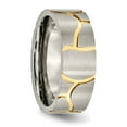 thumbnail image 2 of Auriga Fine Jewelry Titanium Yellow IP-plated 8mm Grooved Band for Men Size 10, 2 of 6