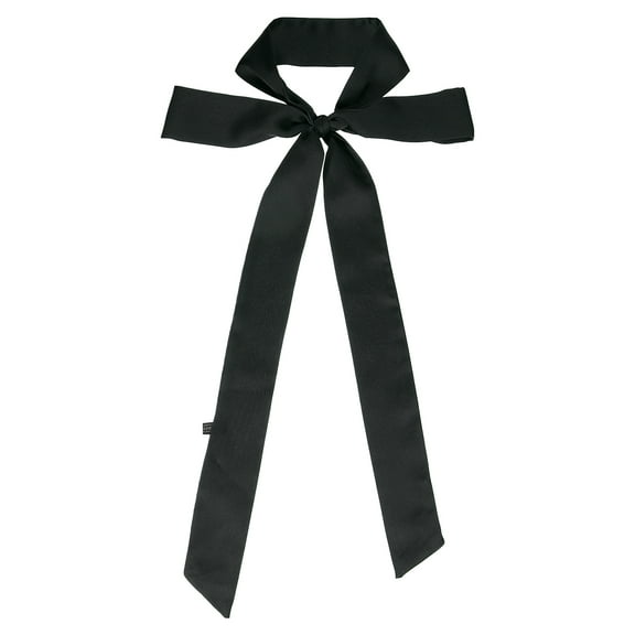 Uxcell Stylish Ribbon Scarf, Solid Color Skinny Scarf Pure Long Neckerchief Silk Satin Belts for Women Men Black