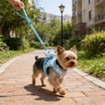 thumbnail image 2 of Harness with Backpack for Small Dogs, Breathable Mesh Padding, 3D Wrapping, No-Pull Anti-Choke, Reflective, Lightweight, Adjustable Blue, 2 of 6