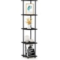 thumbnail image 1 of 5 Tier Corner Display Rack Multipurpose Shelving Unit, Dark Cherry/Black, 1 of 10
