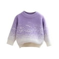 thumbnail image 1 of Pull à Manches Longues Dégradé Mignon Mode pour Filles Tout-Petits 2025 Violet, 1 of 4