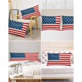 thumbnail image 6 of Hokiten Pillow Cases Standard Size Set of 2, Lumbar Pillow Covers, American Flag Satin Pillowcases with Zipper for Hair/Skin, 4th of July Red Striped Independence Day 20x26 Inches, 6 of 6