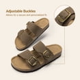thumbnail image 5 of DREAM PAIRS Women’s Slide Sandals with Genuine Leather Footbed Adjustable Double Buckle Slip-On Flat Sandals with Arch Support, 5 of 7