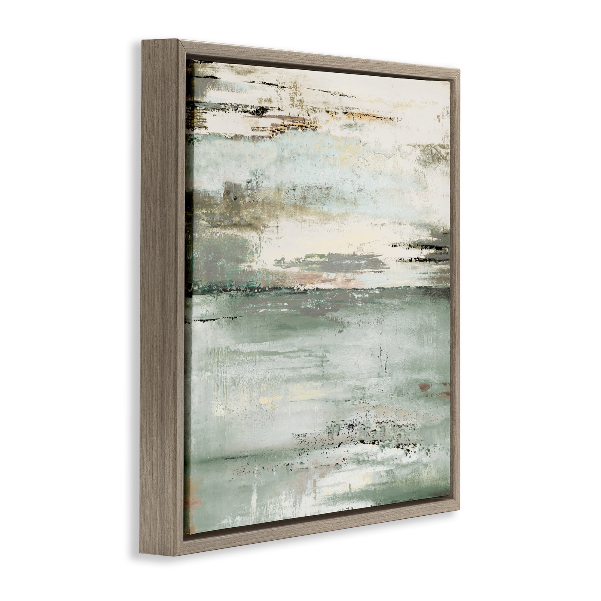 Stupell Industries The Seafoam Ones Abstract Brown Framed Floater Canvas Wall Art, design by Patricia Pinto