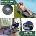 thumbnail image 5 of NAIZEA 75" Folding Camping Cot for Adult, 5 Position Adjustable Portable Camping Bed, Lounge Chair with 2 Side Mattress, Blue, 5 of 7