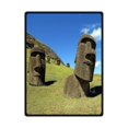 thumbnail image 1 of RYLABLUE Easter Island Moai Statue Blue Sky Fleece Blanket Throws 58x80 inches, 1 of 3