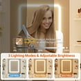 thumbnail image 4 of Twister.CK 7 Drawers Vanity Desk Set with Mirror, 3 Color LED Lights and Power Outlet, Makeup Vanity Table with Chair, Hair Dryer Rack, Dressing Table for Bedroom, White, 4 of 7