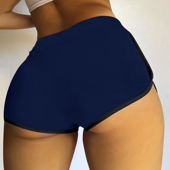 WXLWZYWL Women's Contrast Trim High Stretch Beach Shorts Elastic Waist Workout Athletic Short Pants