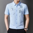 thumbnail image 2 of MDUKONU Men's Plus Size Shirt Classic Fit Non Shrink Work Wear Light Blue XXL, 2 of 6