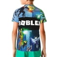 thumbnail image 2 of Roblox T-shirt pour Enfants Manches Courtes Col Rond Garçons Filles 3D Dessin Animé Chemises Décontractées, 2 of 6