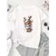 thumbnail image 2 of Women's Adorable Reindeer Heart Graphic Tee - Casual & Sporty Round Neck Short Sleeve, Comfortable Polyester Blend Summer Top, Machine Washable, Everyday Tee|Cute Animal Print|Glossy Texture, 2 of 6