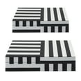 thumbnail image 1 of Sagebrook Home Resin, Set Of 2 10/12" Striped Boxes, Black/White, 1 of 4