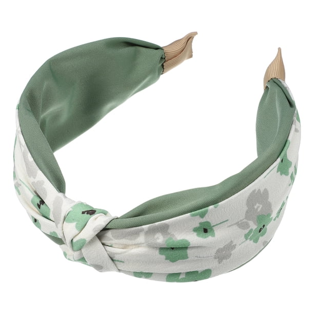 Diademas con nudo floral, antideslizantes, accesorios para el cabello de 2,36 pulgadas de ancho, diademas verdes para mujer