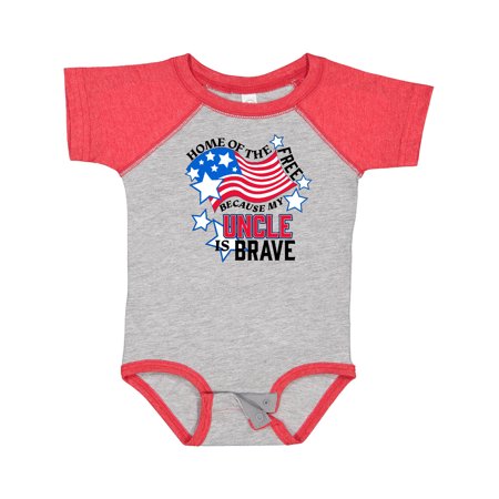 

Inktastic Home of the Free Because My Uncle is Brave Gift Baby Boy or Baby Girl Bodysuit