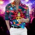 thumbnail image 2 of ChaoLingNeng Mens Party Shirt 3Xl,Mens Carnival Fashion Digital 3D Printed Long Sleeve Lapel Button Down Shirt Top,Carnival Fashion Lightweight Casual Tops, 2 of 4