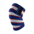 thumbnail image 6 of 1x Knee Wrap Easy Using Multi Use Elastic Protector Durable Compression Brace Knee Pad for Squat Volleyball Weightlifting Tennis Basketball Blue Red White, 6 of 9