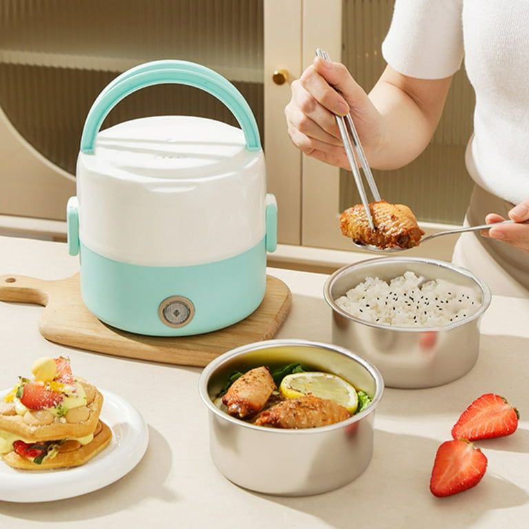 1.2L Mini Rice Cooker, Electric Lunch Box, Travel Rice Cooker