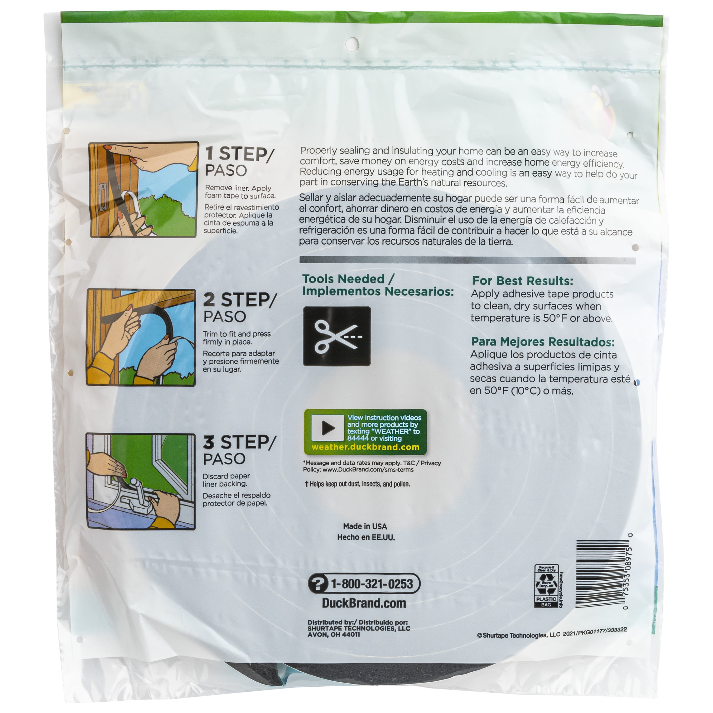 Duck Brand Extra Large Gap Foam Weather Stripping Seal