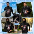 thumbnail image 5 of SEANATIVE Fishing Hoodie with Mesh Mask for Men Sun Protection Full Face Neck Coverage 4th of July Performance Fishing Shirt USA Theme Rash Guard, S, Deer Skull American Flag Pattern Black, 5 of 7