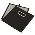 thumbnail image 7 of Household Essentials Fabric Storage Bins 6 Piece Set, Strong Poly-Woven Fabric, Sturdy Chipboard Sides, Grommet Front Handle, Stackable and Foldable, Classic Design, Black, 7 of 7