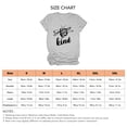 thumbnail image 3 of Camisa con estampado de letras de verano, cuello redondo, manga corta, camiseta holgada informal con letras a la moda para mujer, gris claro (letra negra) XXL, 3 of 3