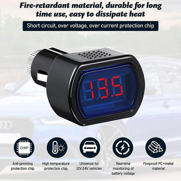 Car Voltmeter/battery Tester/cigarette Lighter Voltage Tester Display LED  A6P5