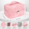 thumbnail image 4 of Makeup Bag, Portable  Bag, Large Capacity Travel Makeup Case Organizer,Stylish Denim-Look Toiletry Bag for Women Girls With Handle and Removable Pouch, 4 of 7