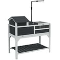 thumbnail image 2 of PawHut Tortoise Habitat with Adjustable Lamp Holder, Storage Shelf, Gray, 2 of 9