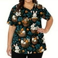 thumbnail image 4 of Fabrcox S-5XL Bunny Egg Hunt Print Holiday Womens Scrub Tops V Neck Short Sleeve Easter Womens Nursing Uniforms Shirts with Pocket, 4 of 6